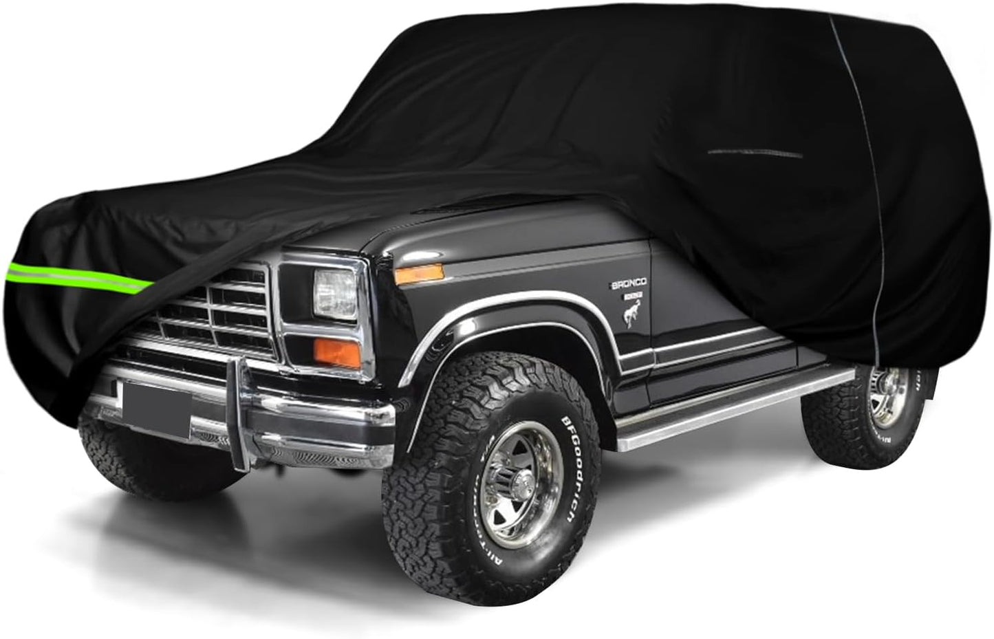 Waterproof Car Covers Replace for 1978-1996 Ford Bronco, 6 Layers All Weather Custom-fit Car Cover with Zipper Door & Windproof Bands for Snow Rain Dust Hail Protection