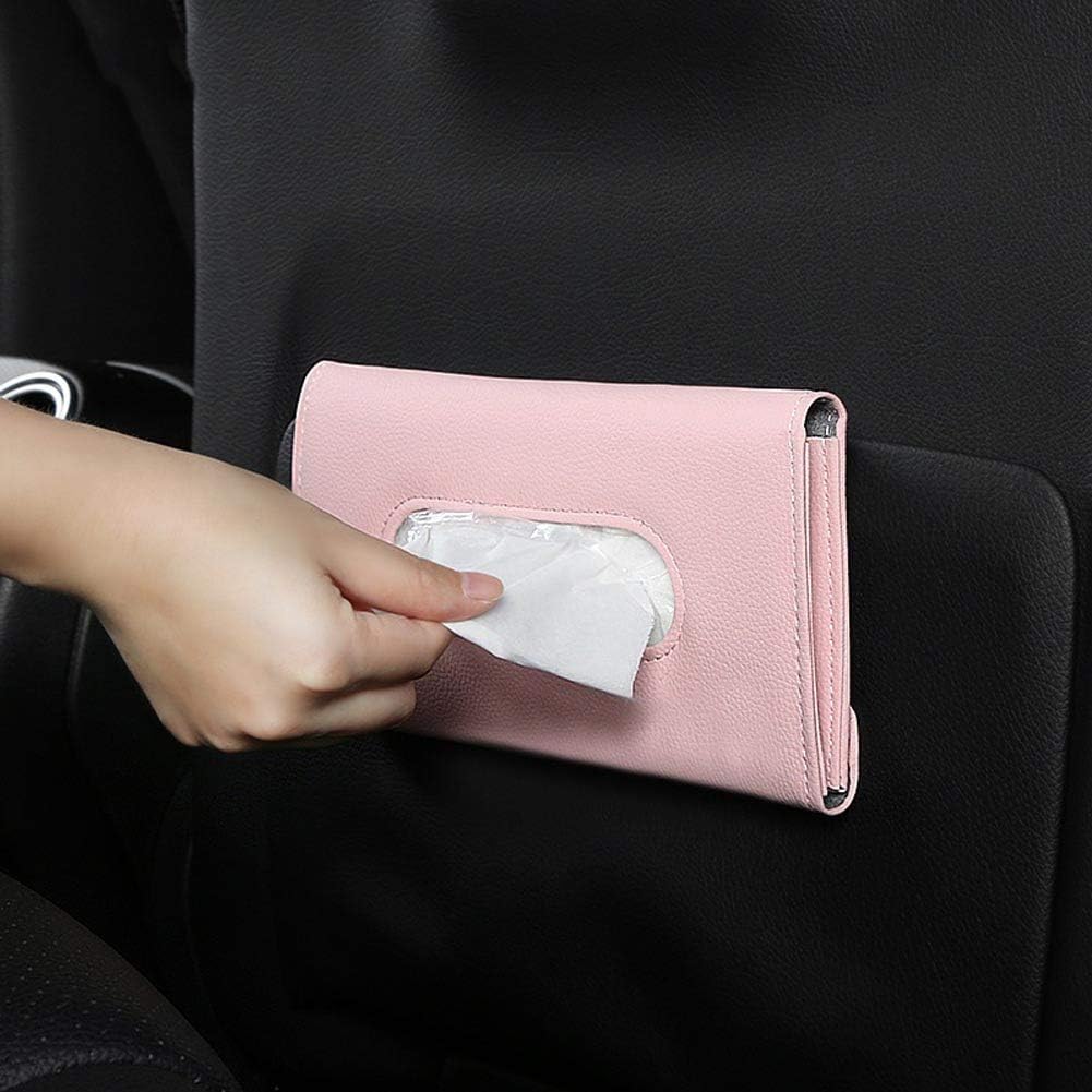 Tissue Dispenser for Cars, Car Visor Tissue Holder, Car Napkin Holder, Tissues Holder for Cars Visor with One Tissue Refill, Autos Pink