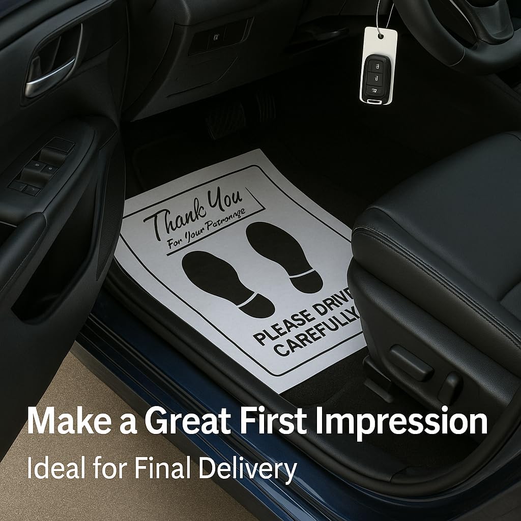 Hi-Tech Disposable Paper Car Floor Mats – Heavy Duty Waterproof Auto Mats – Weather Resistant, Tear Resistant, Fits All Vehicles – Perfect for Dealerships, Detail Shops & Car Washes – 500 Pack