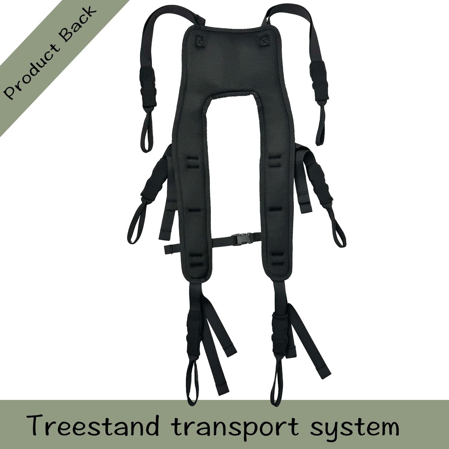 Tree Stand Backpack Straps Treestand Transport System Lightweight Universal Climber Carrier Shoulder System Comfortable Deer Hunting Climbing Carrying Pack Fits Most Tree Stands Black