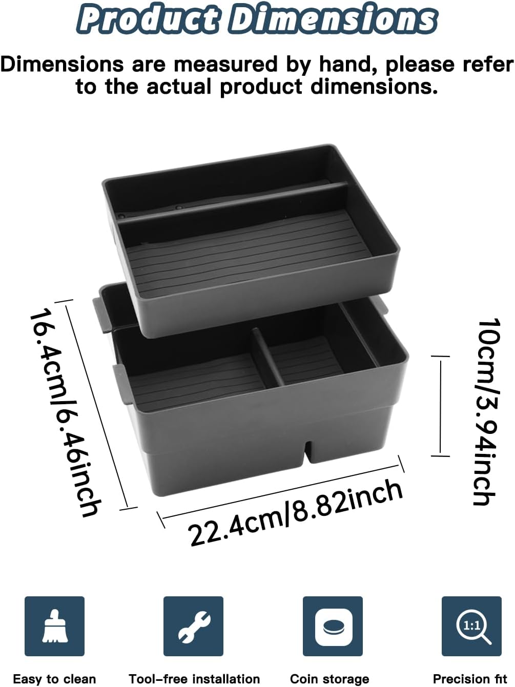 Ruiya Center Console Organizer Compatible with 2024 2025 2026 Lexus TX 350 All Trims Double Layer Armrest Storage Box ABS Lexus TX350 Interior Accessories (2 Pack)