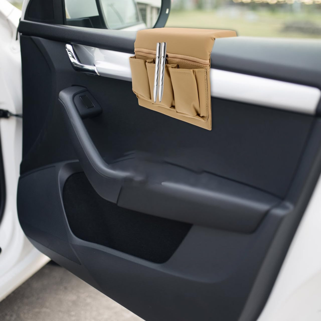 ABOOFAN Car Window Armrest Organizer Arm Rest Pad with Storage Universal Car Armrest Extender for Door Elbow Support 9.52 X 7.08 X 3.34 in Easy Install Interior Accessory