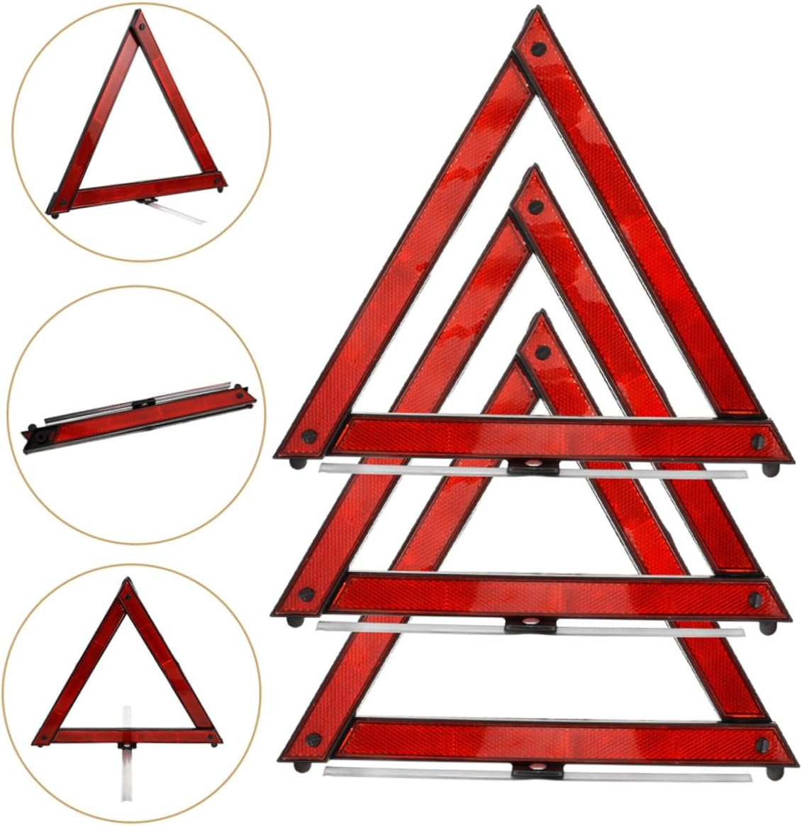 Cabilock 4pcs ABS Emergency Warning Triangles for Roadside Vehicle Use