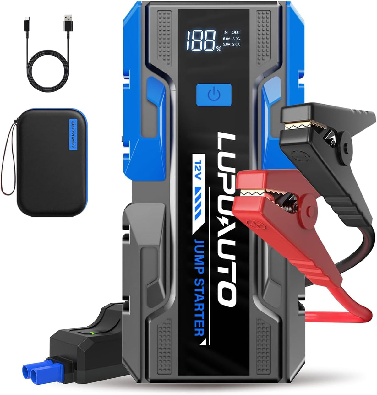 3000A Jump Starter 12V Battery Charger Jump Pack for 9L Gas & 7L Diese