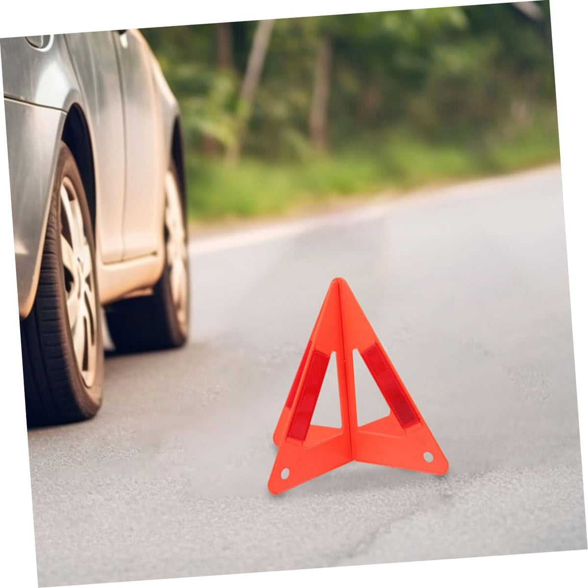 5pcs Red Plastic Warning Triangle Reflectors for Vehicle Roadside Alerts