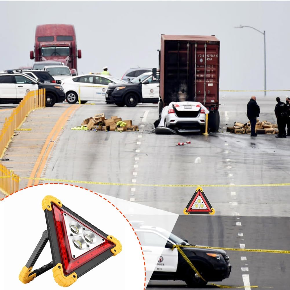 Waterproof Warning Triangle Light, Portable LED Road Flare