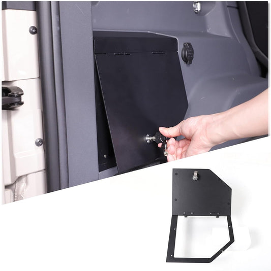 Car Trunk Organizer Compatible with INEOS Grenadier 2020-2024 Carbon Steel Black Trunk Left Side Shelf Lock Box Security Locking Storage with Key