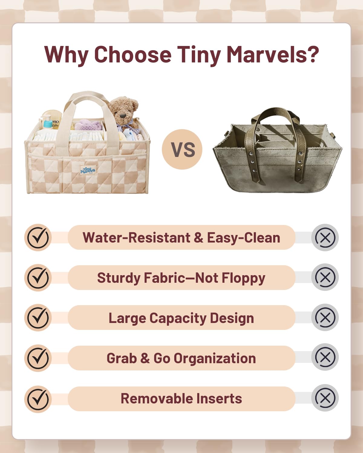 Baby Diaper Caddy Organizer – Nursery Storage Basket with Portable Handle & Removable Divider, Stylish Diaper Caddy for Changing Table, Couch, Car, Newborn Essentials Registry Search Must Haves