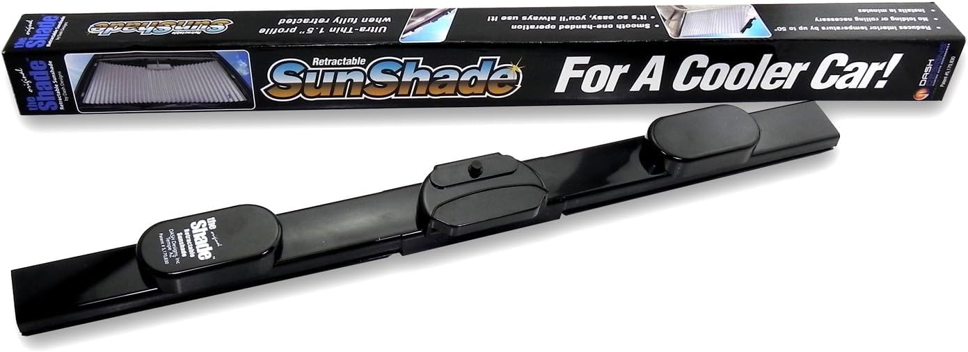 Dash Designs 25" Retractable Windshield Sunshade - Car & Truck Windshield Shade for SUVs, Pickups & Sedans, Accordion Retractable Design, UV Protection, Heat Blocking Sun Shade