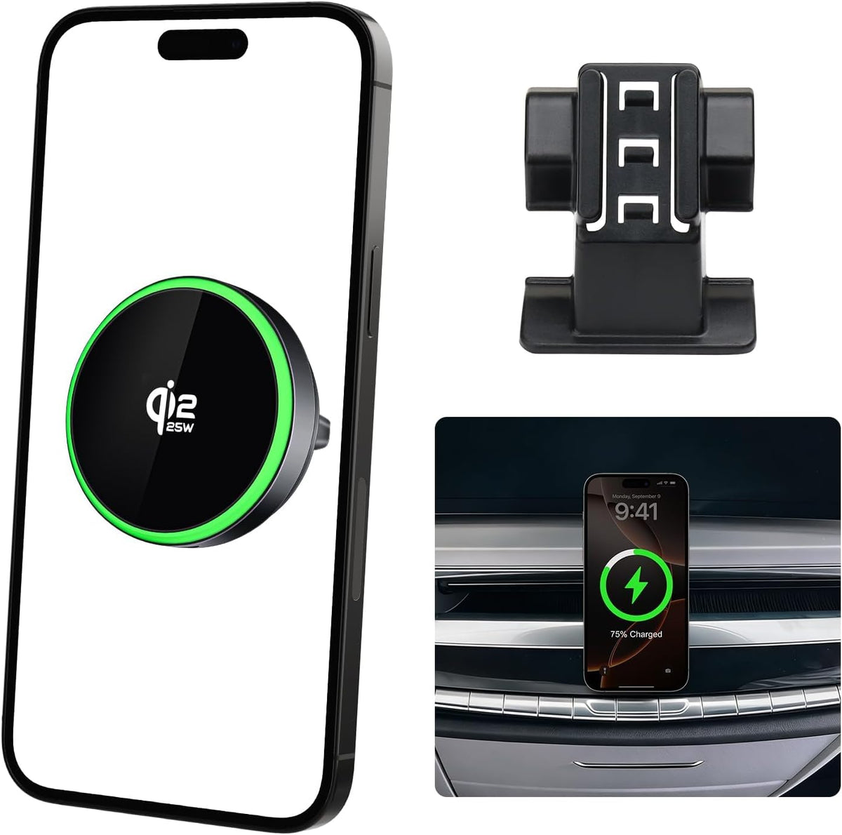 Qi2.2 25W Wireless Charger Car Phone Mount for Cadillac Lyriq 2023-2026