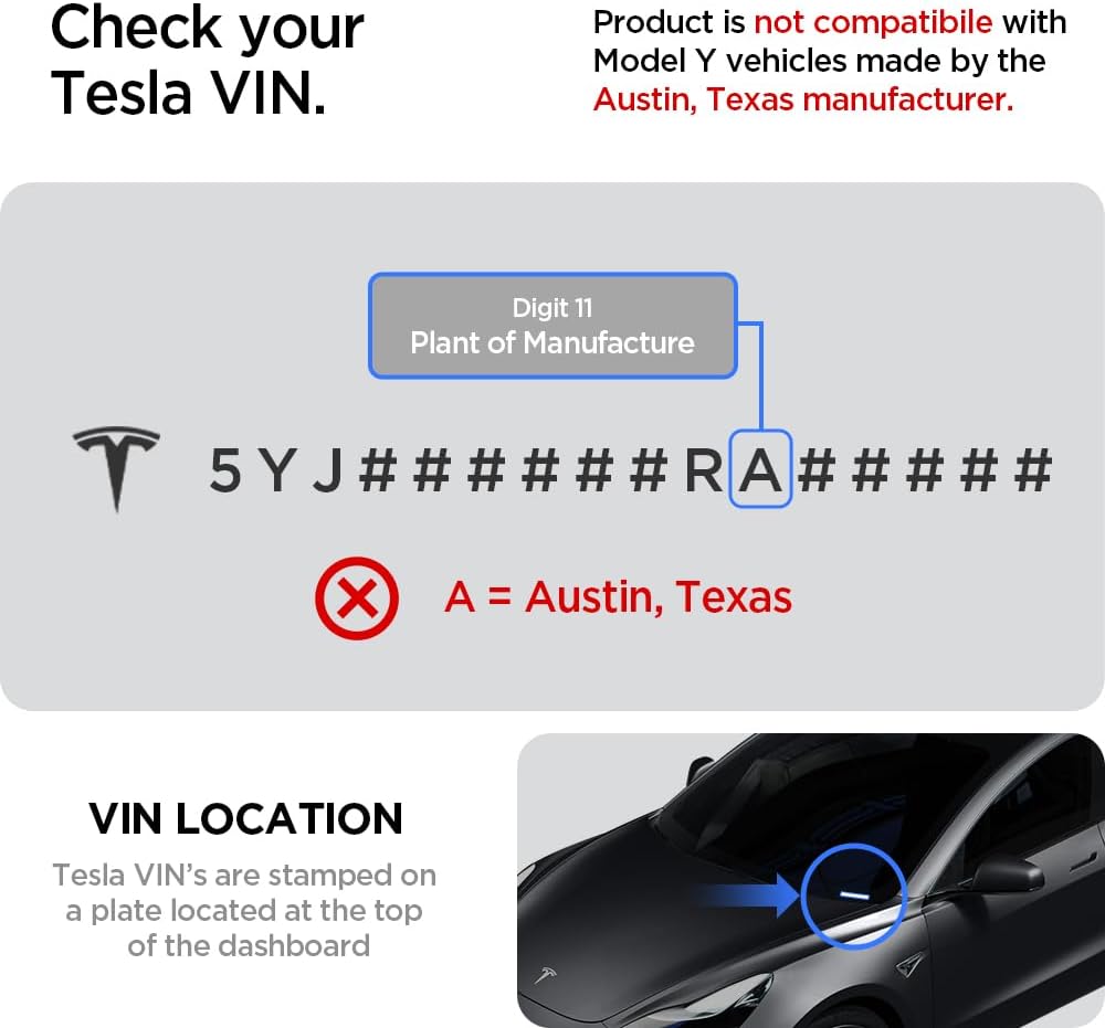 Spigen Under Screen Storage Organizer for Tesla Model Y (2020-2024) & Model 3 (2017-2023) [Not Compatible with Model Y Juniper 2025/26 & Model 3 Highland 2024/25]
