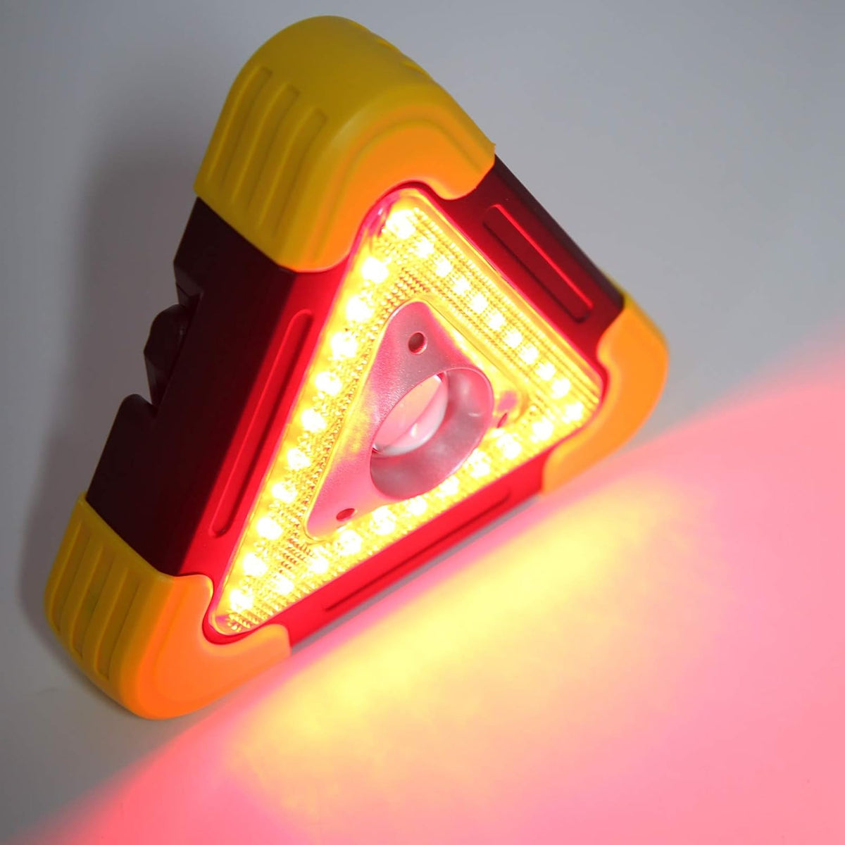 flexman Car Warning Triangle Lamp, Rechargeable Triangle Emergency Warning Light Multifunction Car Fails Tool for Low Light, Red Light, Flashing, Intermittent Prompt