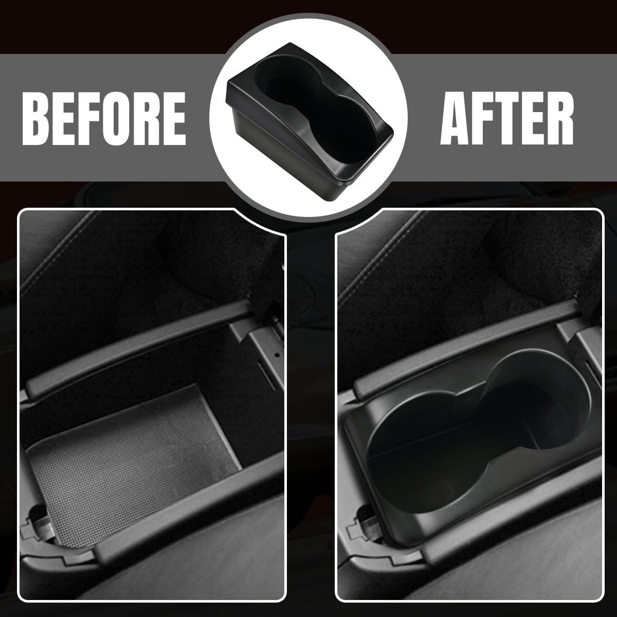 Center Console Cup Holder Insert for Porsche 911 996 & for Boxster 986 1997‑2004 and for Carrera 1999-2004 Accessories,Replacement Car Armrest Storage Box Drink Beverage Organizer