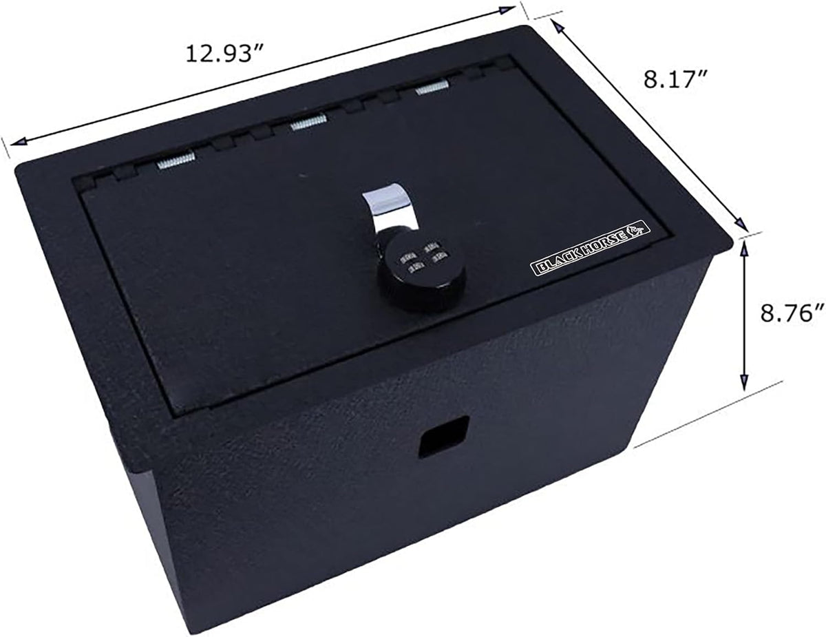 Black Horse Center Console Safe Black Compatible with 2015-2020 Chevrolet Suburban|2015-2020 Chevrolet Tahoe|2015-2020 GMC Yukon|2015-2020 GMC Yukon XL-ASGM05