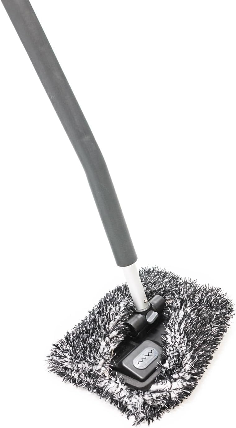 The Rag Company - Mitt on A Stick Pro+ | Clean Hard-to-Reach Roofs and Sides of Cars, Trucks, RVs, Semis & Trailers - Soft Microfiber Head and Extendable Foam Handle