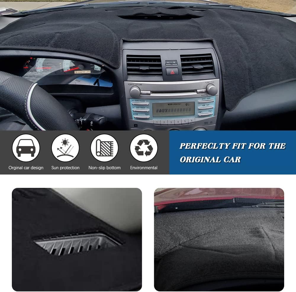 Car Carpet Dashboard Cover,Dash Cover Mat Compatible with Toyo ta Camry 2007 2008 2009 2010 2011 (Black)