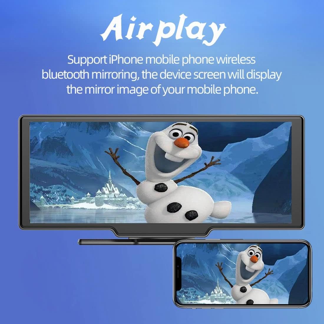 Car Radio Stereo Bluetooth 10 inch Touchscreen Apple CarPlay Android Auto WiFi Wireless carplay Built-in DVR AHD Camera Mirror Link FM Transmission with 32GB SD Card