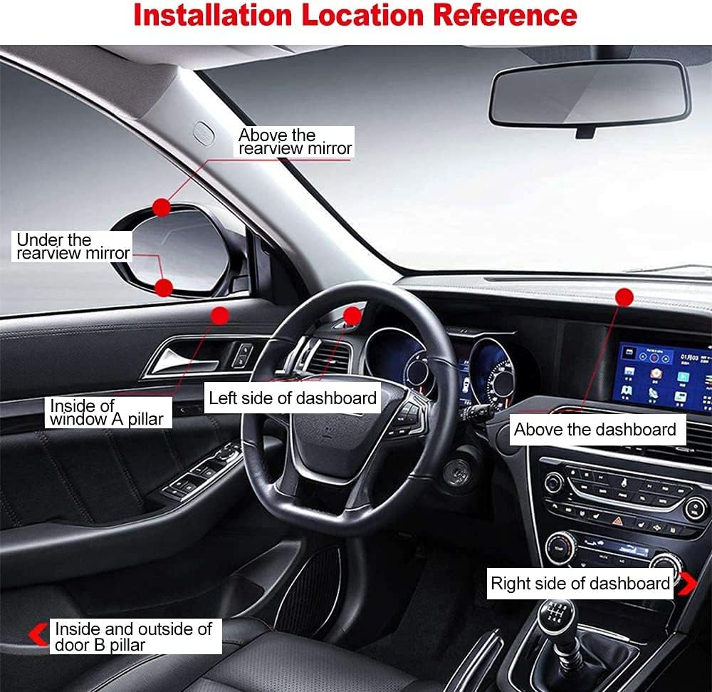 Biqing Blind Spot Mirrors, Universal Car Accessories, 360 Adjustable, Convex, Black, 2.75 Inch, Rear View Mirror, Auto Auxiliary Mirror, 1PC