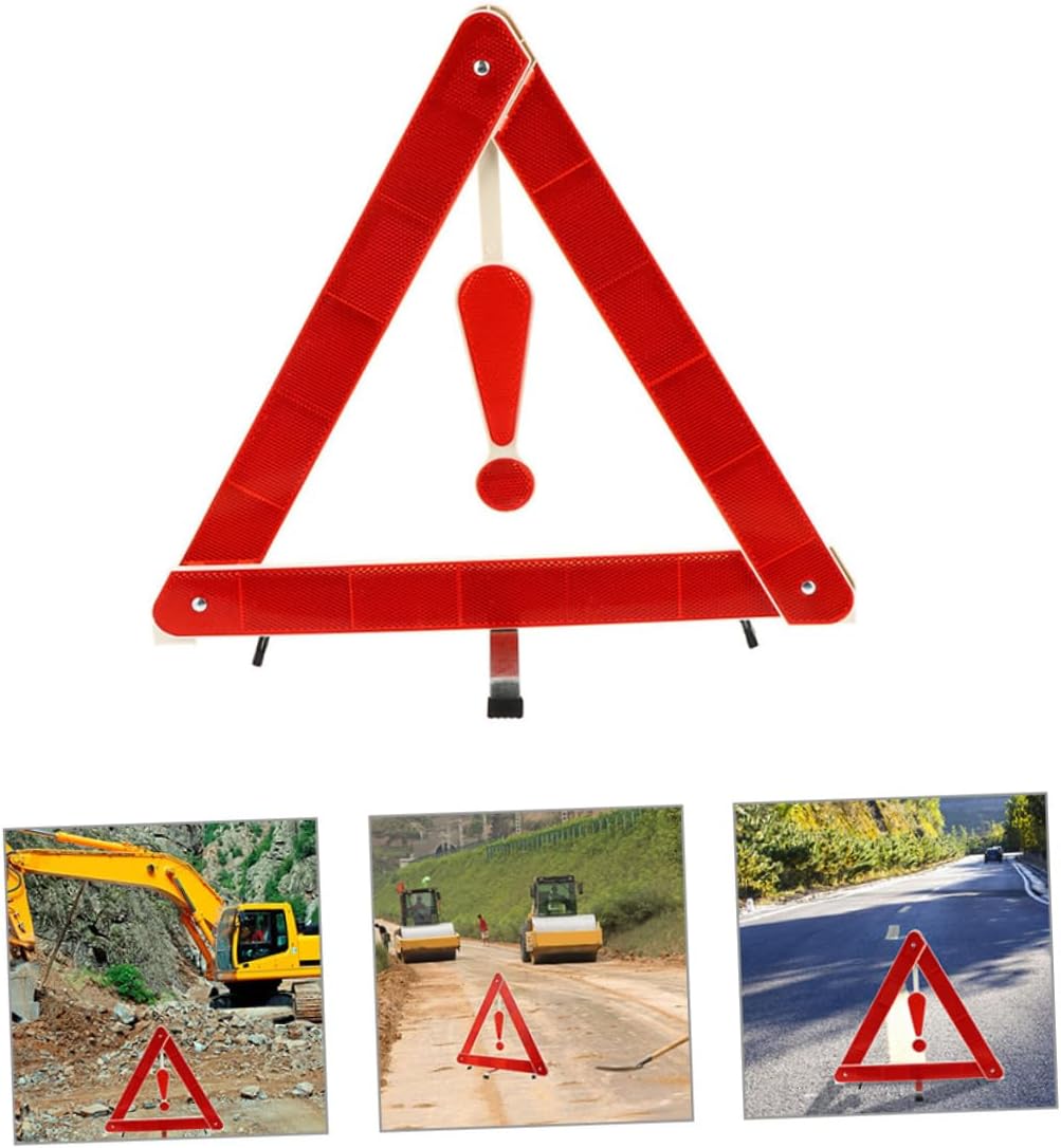 3pcs Triangle Warning Sign Foldable PVC ABS Plastic for Car Vehicles