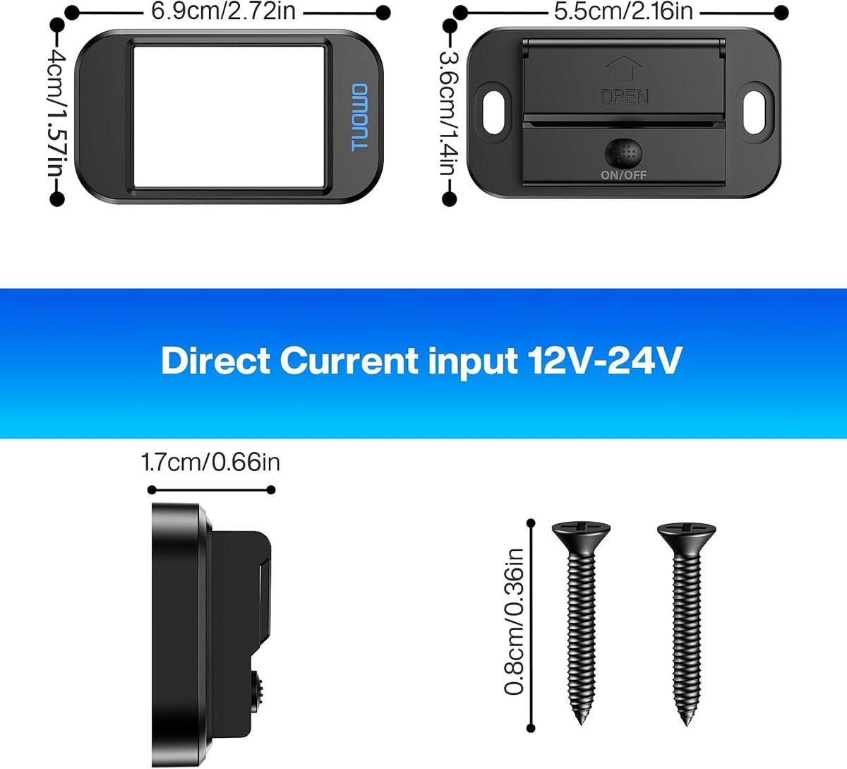 USB Outlet Panel 4-Pack - 54W Fast Charging Type-C PD 36W + USB-A QC 3.0 18W 12V/24V Surface Mount for RV Marine Truck Bus Golf Cart