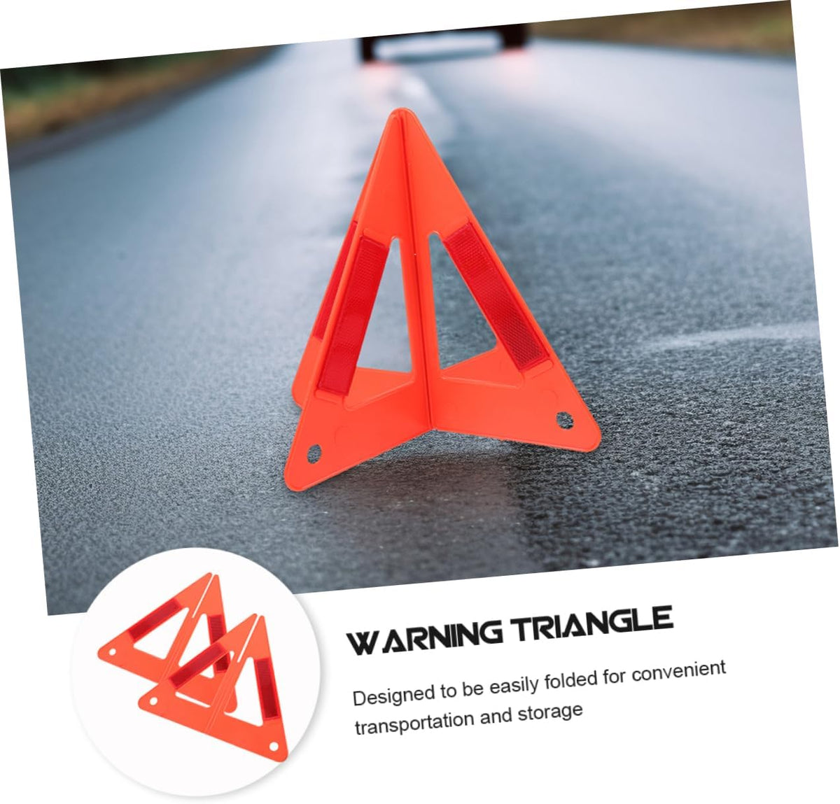 PRETYZOOM Reflective Warning Triangle Set of 3 for Roadside Safety Emergency Triangles Reinforced Base Foldable Design for Vehicles for Roadside Assistance and Safety Kits