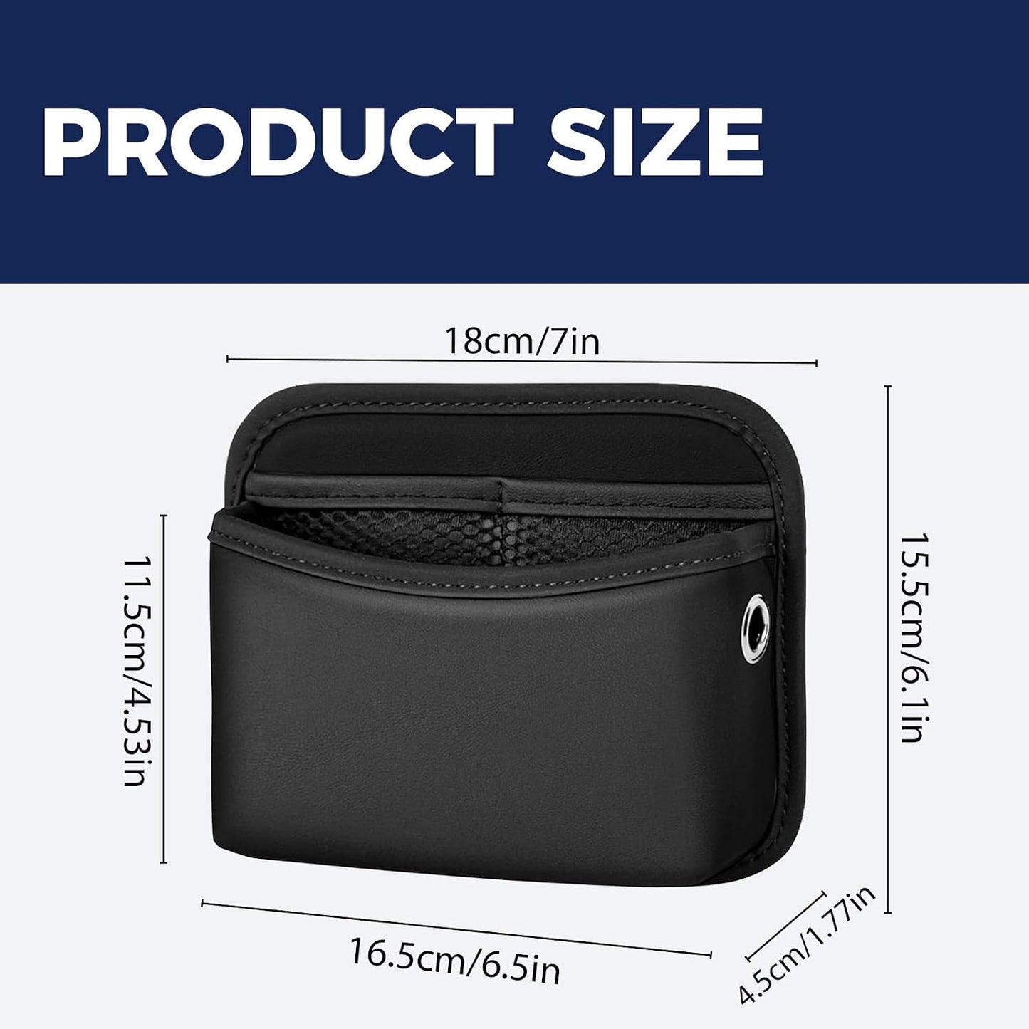 Car Side Phone Pocket Organizer, PU Leather Car Console Organizer Pocket, Multifunctional Console Side Organizer Bag Suitable for Storing Mobile Phones Keys and Wallets