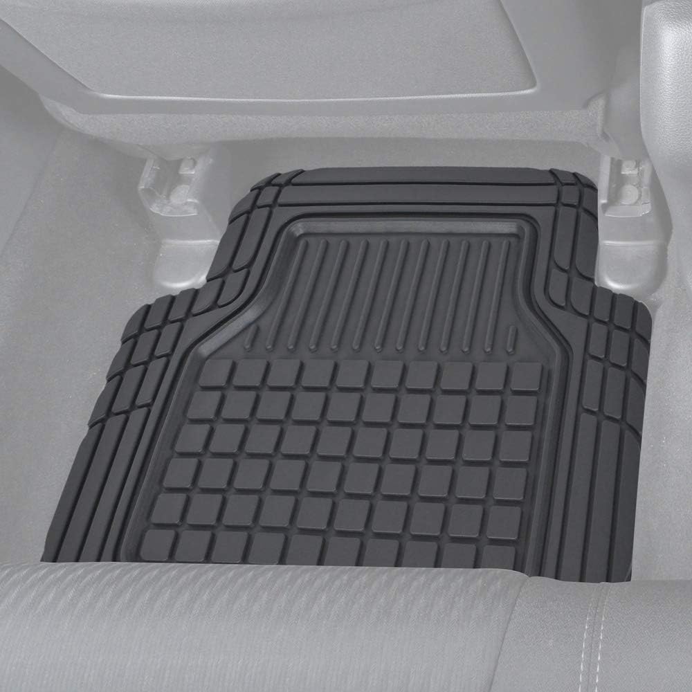 Motor Trend Flextough Semi-Custom Fit Car Floor Mats for Coupe Sedan Van SUV & Truck - Odorless Heavy Duty Rubber Floor Liners 4 Pieces Set - Trimmable (Black) (MT180)
