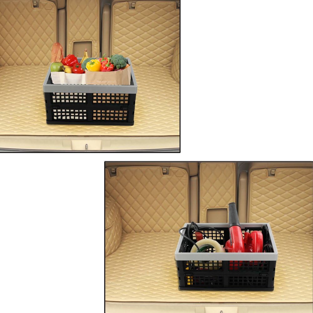 Jekiyo 16-Liter Folding Crates Storage, Collapsible Container Plastic, Set of 1