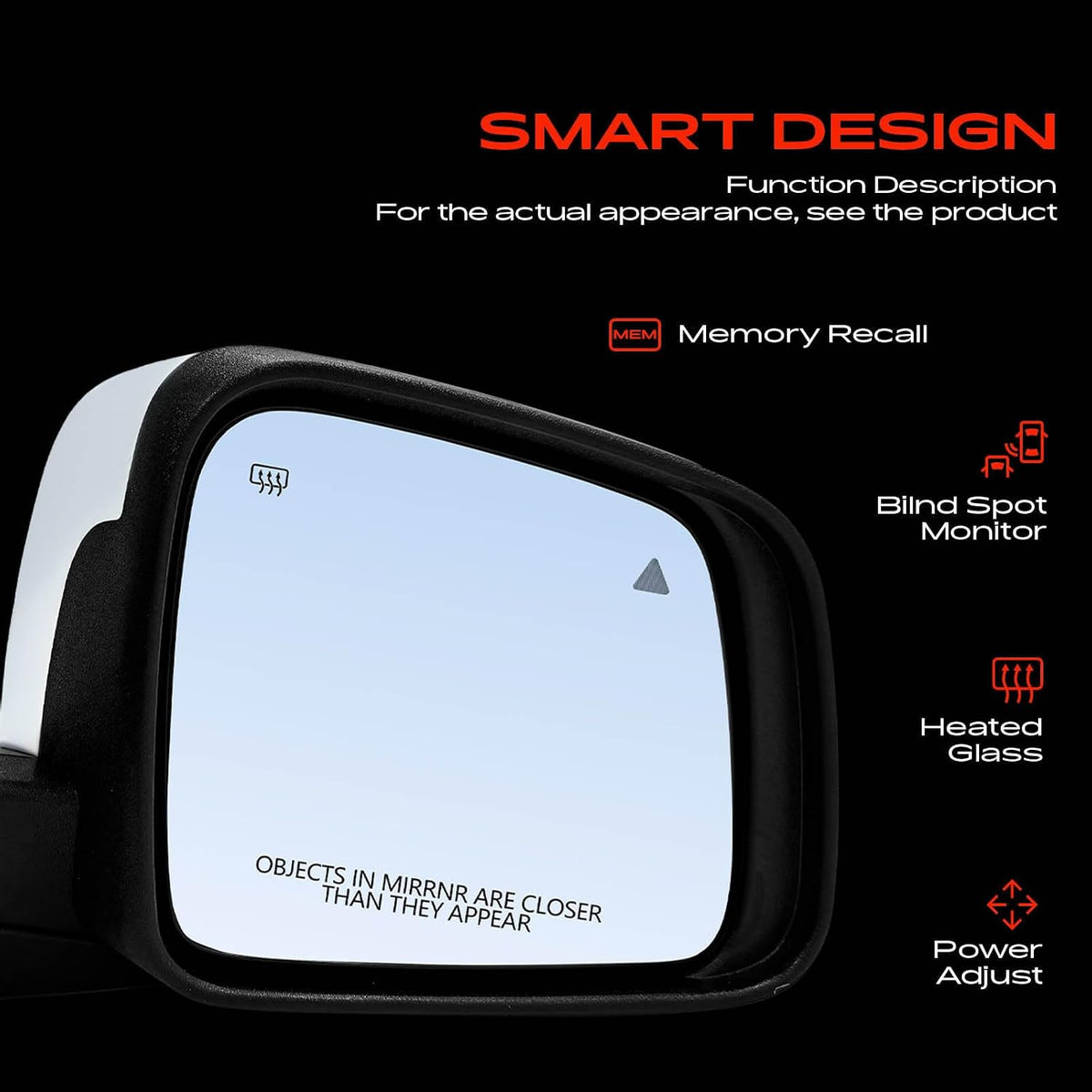 A-Premium Passenger Side Power Door Mirror Compatible with Jeep