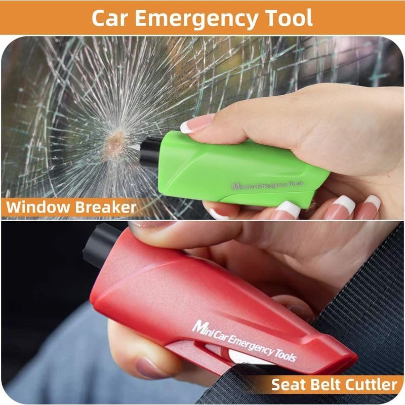 10pcs Car Window Breaker & Seatbelt Cutter Keychains,Compact Emergency Escape Tools, Multifunctional Safety Accessories for All Vehicles