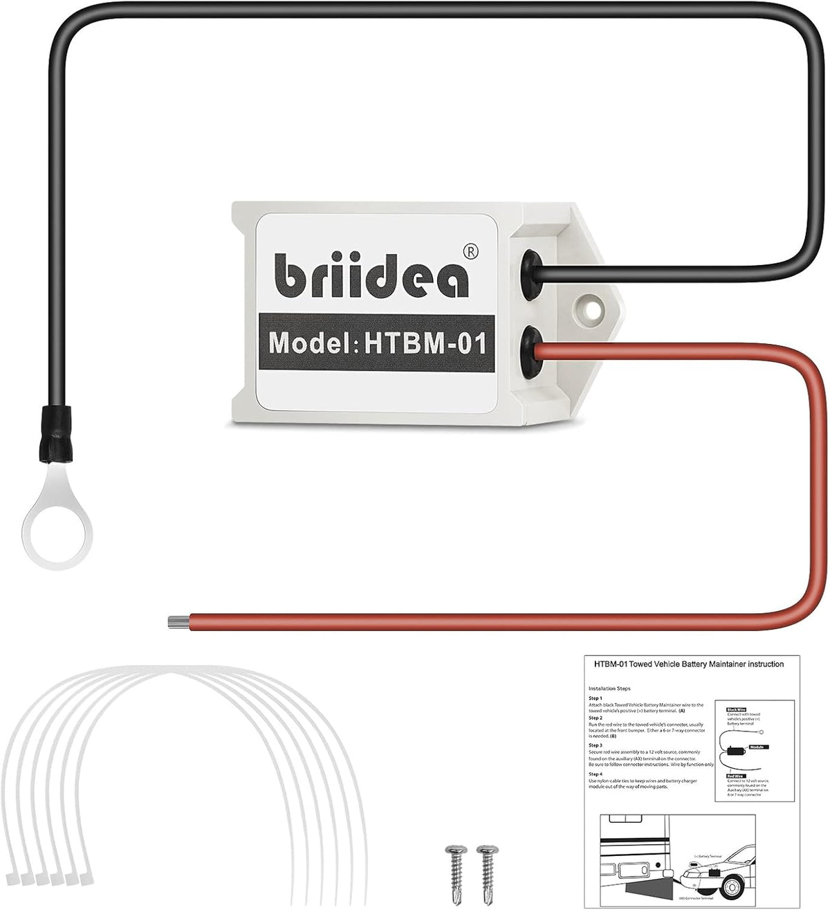 Briidea Towed Vehicle Battery Maintainer, Easy Installation