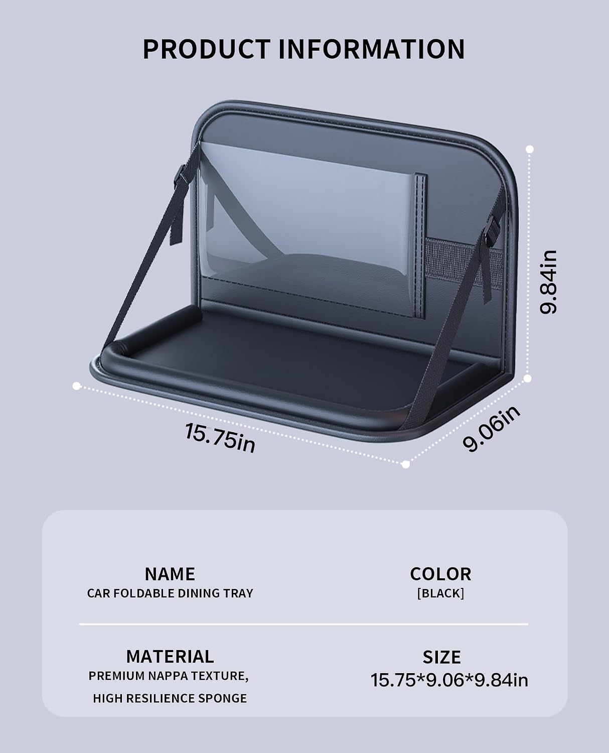 Backseat Car Organizer with Foldable Tray &amp; Tablet Holder | Easy to install, durable &amp; easy to clean, space-saving, ideal for rear passengers and kids, for road trip dining and working
