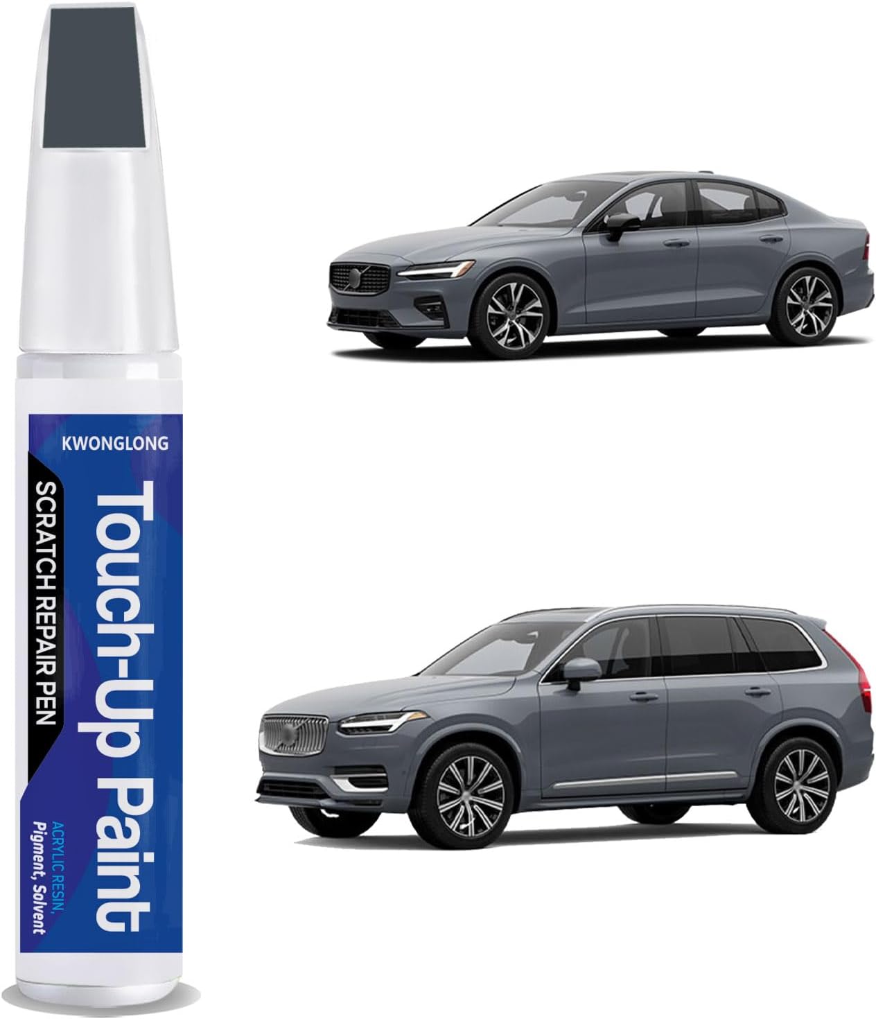 Onyx Black 717 Touch Up Paint For Volvo S60, S90, V60, V90, XC40, XC60, XC90, 2-in-1 Chips and Nicks Scratch Repair Pen, Quick & Easy Solution to Repair