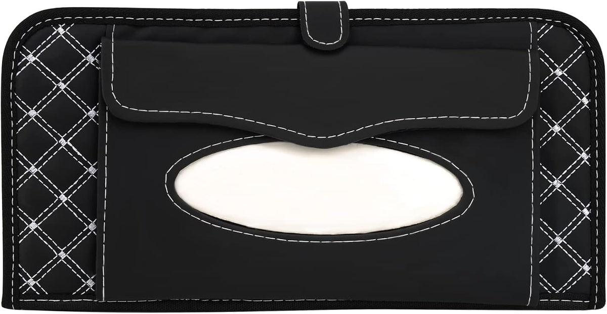 Car CD Holder Storage Case, Car Truck SUV Visor Organizer with Free Napkins, Personal Belonging and Registration, Document, Ticket Storage Pouch and 14 Pocket CD