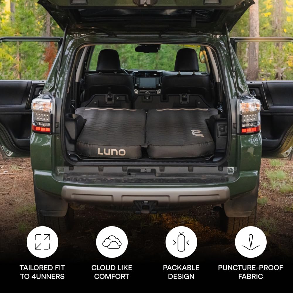 Luno Camp Air Mattresses for 4th & 5th Gen Toyota 4Runner | Inflatable Car Bed w/Pump Included | Foldable Mattress & Sleeping Pad for Camping | Tent & Car Camping Air Mattress - 2 People up to 6'2"