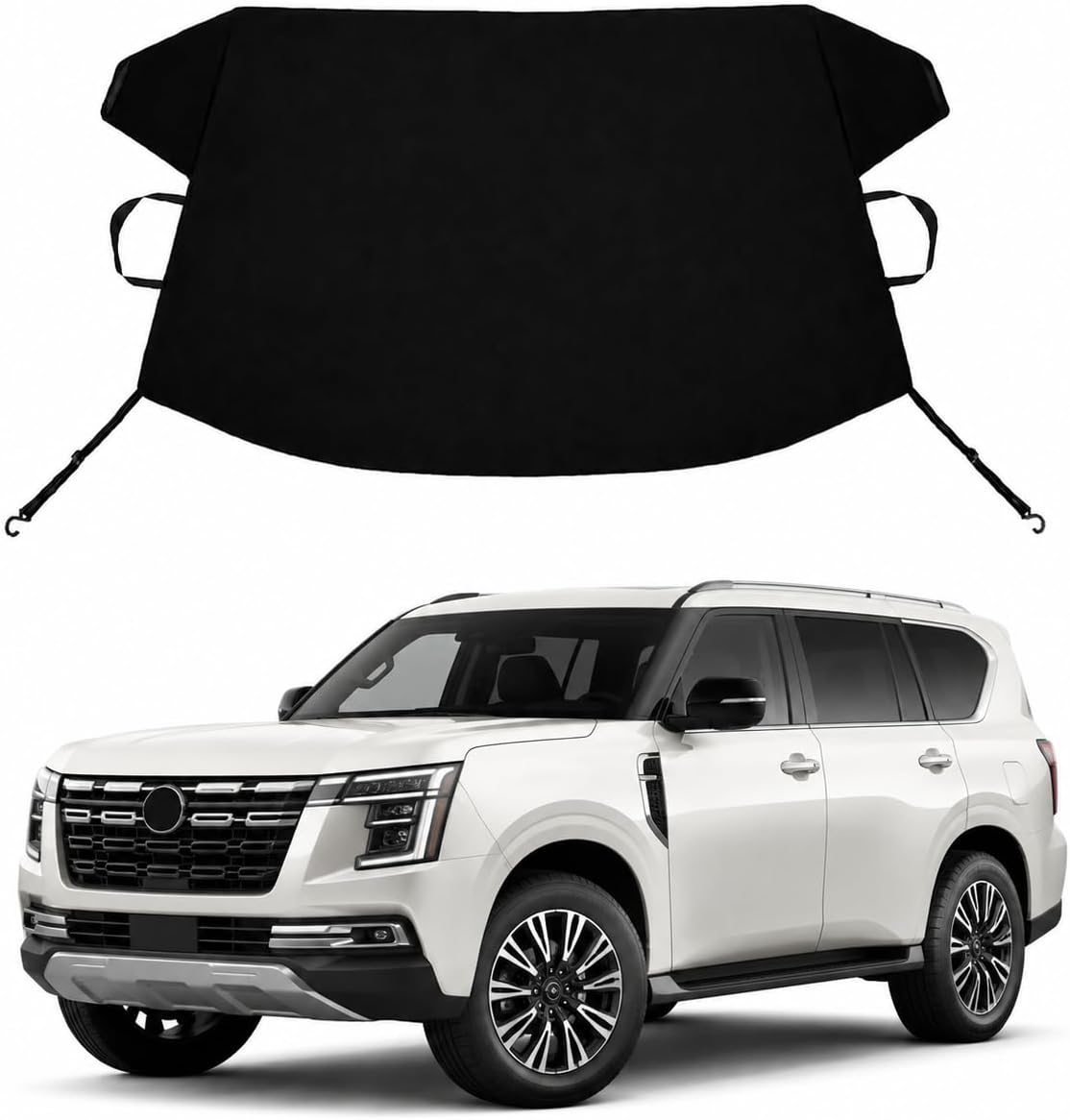 Bronco Sport Custom Windshield Cover for Ice and Snow Fo-rd Bronco Sport Heavy Duty 600D Oxford Fabric Windshield Protector Fit Waterproof Hail Frost Cover Winter Car Accessories