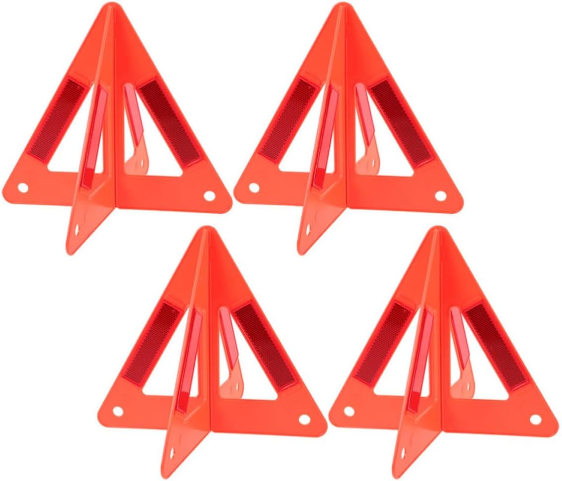 4pcs Reflective Triangle Warning Sign Emergency Safety for Roadside