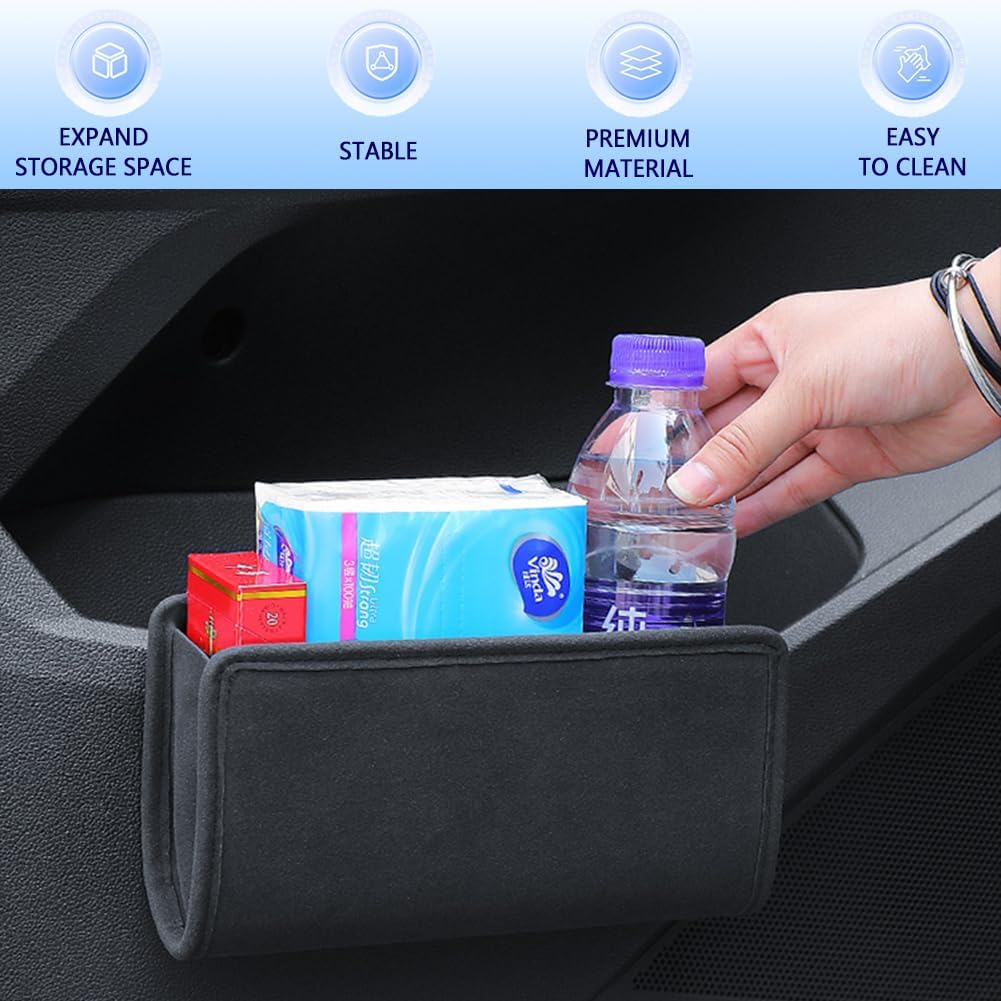 Tumecos 2Pcs Multifunctional Storage Box,Car Trash Can, Auto Door Side Organizer,Large Capacity Storage Bag,Back Seat Storage Pocket, Car Accessories Organizer Box(Style A)