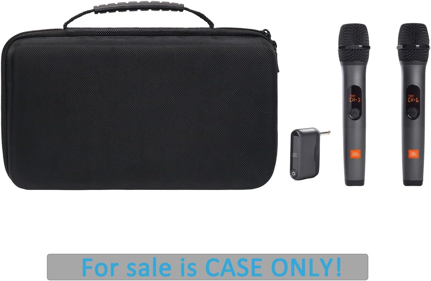 Hard Carrying Case Compatible with JBL Wireless Two Microphone System,Storage JBL Mic, Receiver, Adapter, AA Batteries-Black (Box Only)