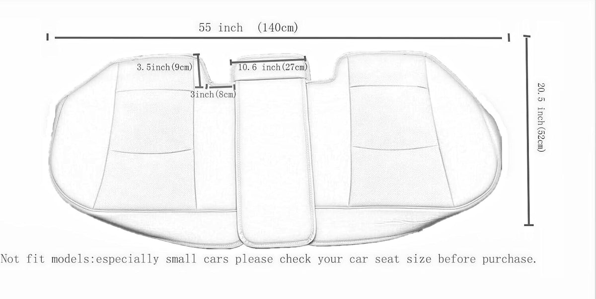 1 Pack PU Leather Car Rear Bench Seat Cover (Adjustable Length (49-55'') Back Seat Cover Car Seat Protector Rear Bottom Seat Cover Fits 90% of Car - Seat Bottom Only (Black - Rear seat)