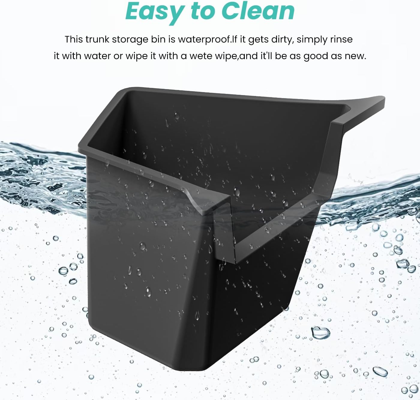 2025 2026 Model Y Juniper Rear Trunk Storage Bins with Lids 2PCS Rear Trunk Storage Box for Refresh Model Y TPE Waterproof Trunk Organizer for Model Y Juniper Interior Accessories
