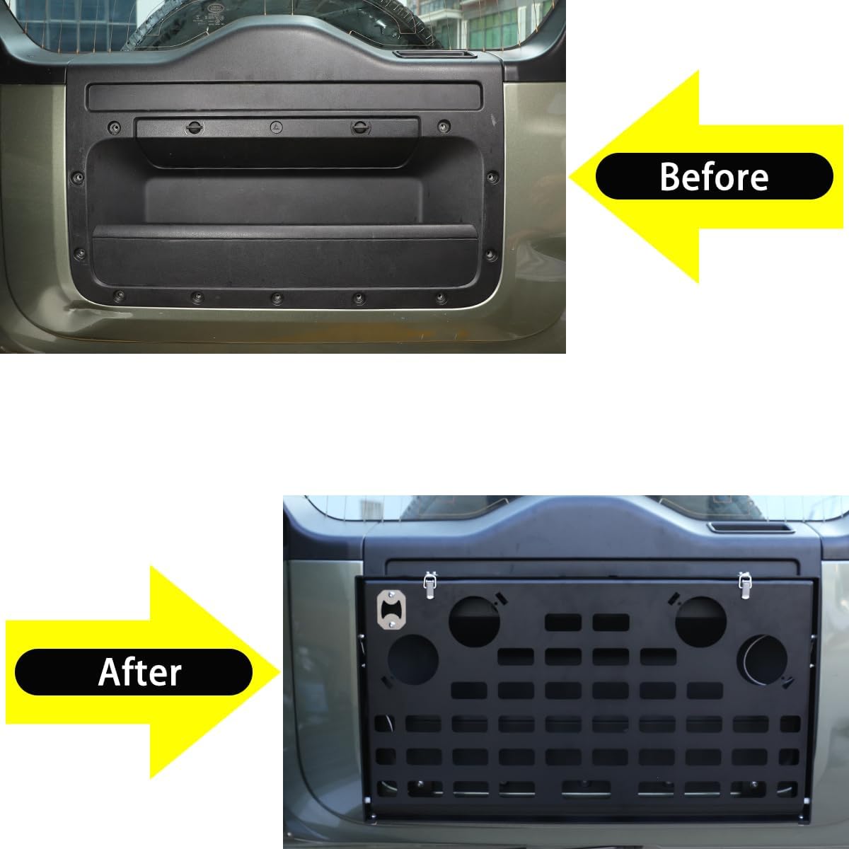 Car Trunk Storage Basket Organizer Side Cargo Rack Modular Compatible with Land Rover Defender 90 110 2020-2026 Car Rear Door Foldable Table Tailgate Table (Rear Door Foldable Table)