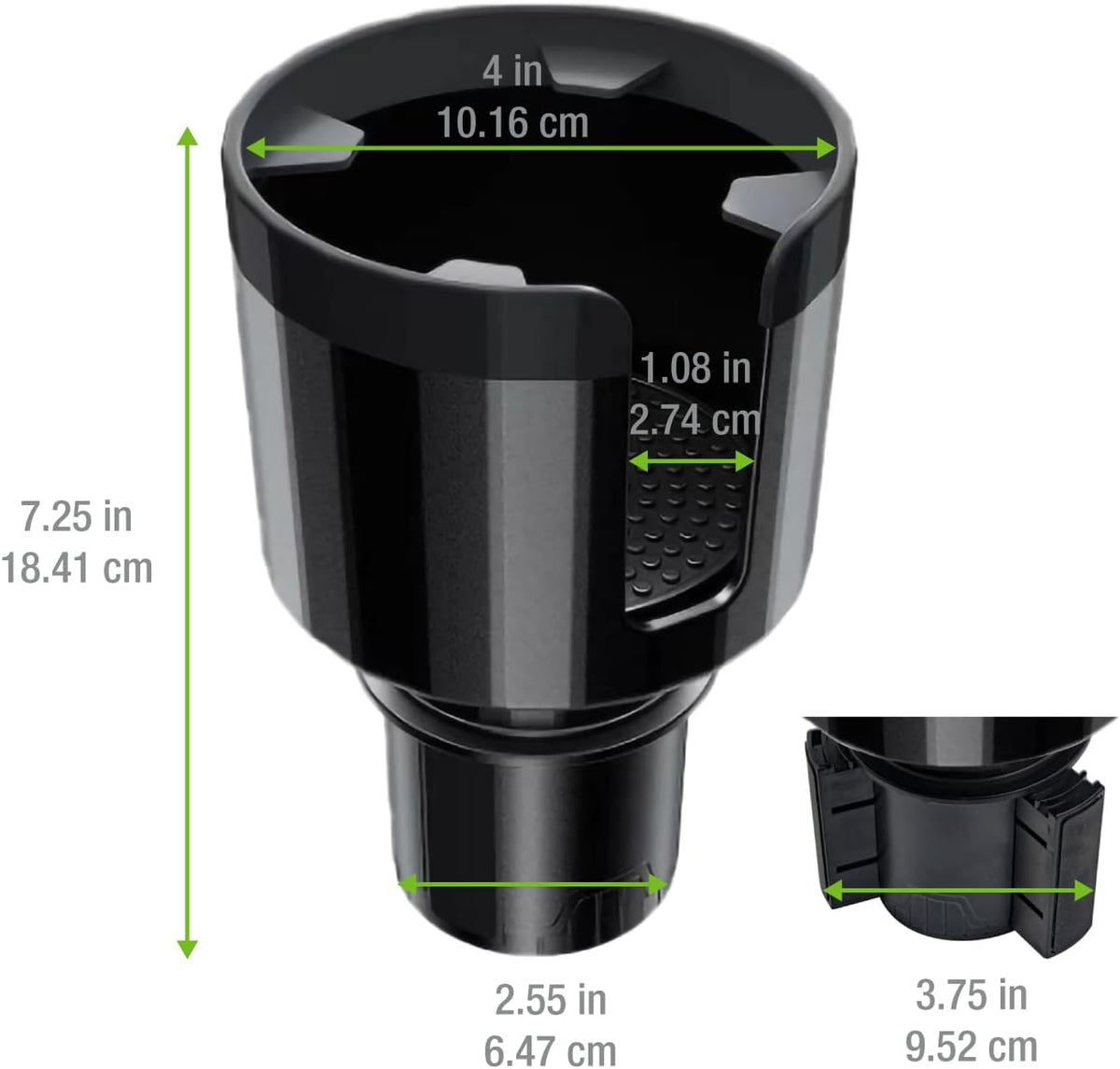 Expandable Car Cup Holder with Adjustable Base for Large Bottles, Compatible for Hydro Flasks 32/40 Ounce