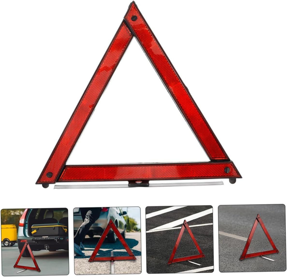 5 Pack Red Reflective Warning Triangles, Foldable ABS
