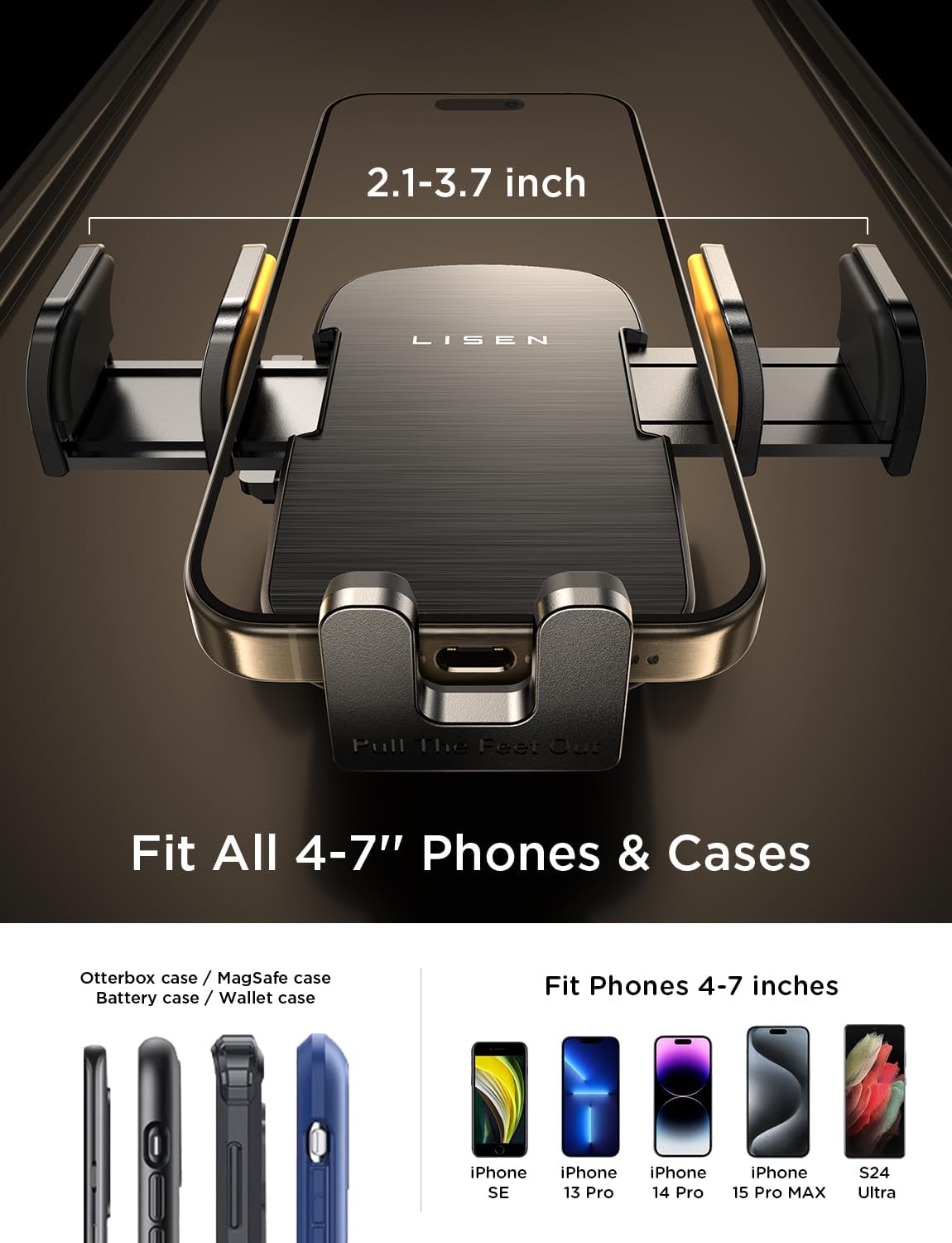 LISEN CD Phone Holder for Car Phone Holder Mount