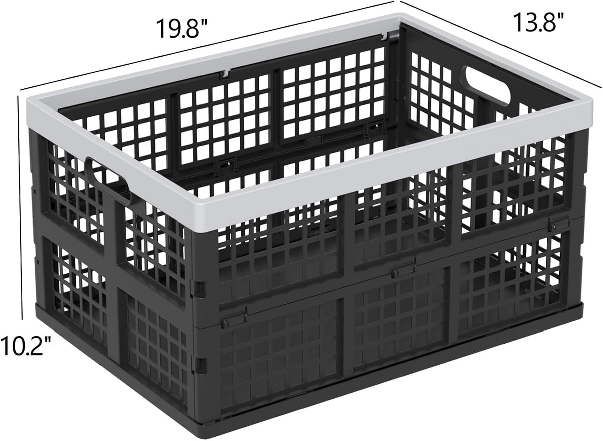 42L Collapsible Crates, Folding Storage Bins, Utility Crate 2-Pack