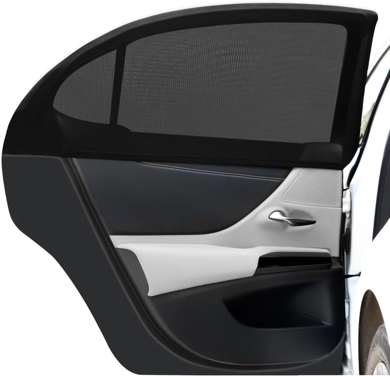 Car Rear Side Window Shades,2 Pack Breathable Mesh Car Window Screens Sun Shades Covers for Camping,Fit for 96% of Cars, Block Sun Glare,UV Protection,Privacy Protection