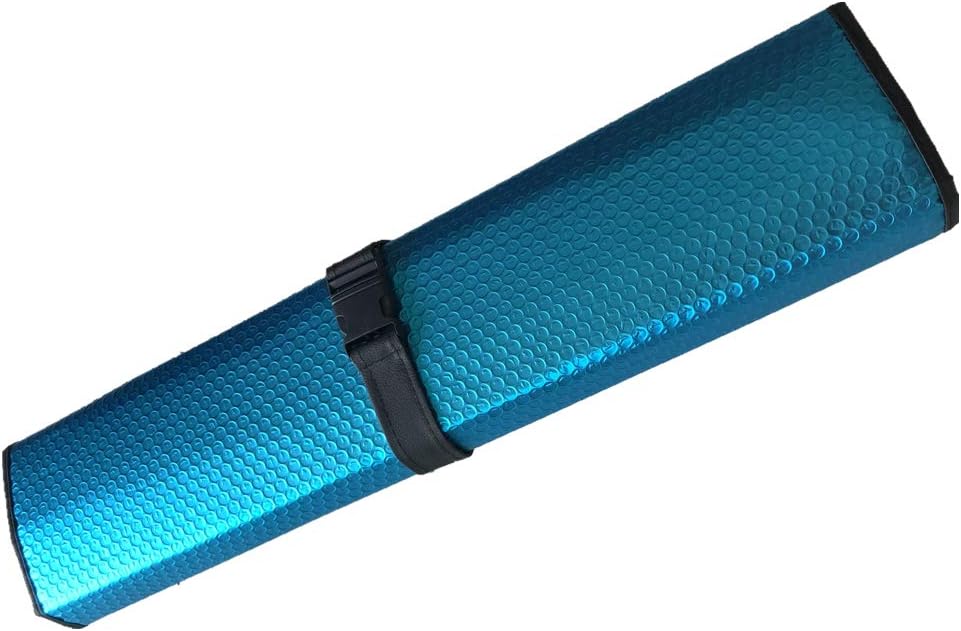 GWUSKDT Car Sun Shade, Sun Protector,Foldable Front Window Shade-Thicken 5-Layer Bubble for Auto Windshield UV Protection and Heat Reflector 58"x 27.5" (Blue)