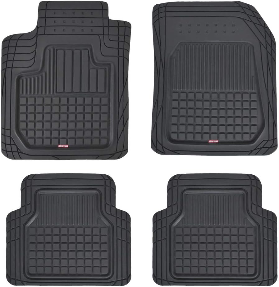 Motor Trend Flextough Semi-Custom Fit Car Floor Mats for Coupe Sedan Van SUV & Truck - Odorless Heavy Duty Rubber Floor Liners 4 Pieces Set - Trimmable (Black) (MT180)