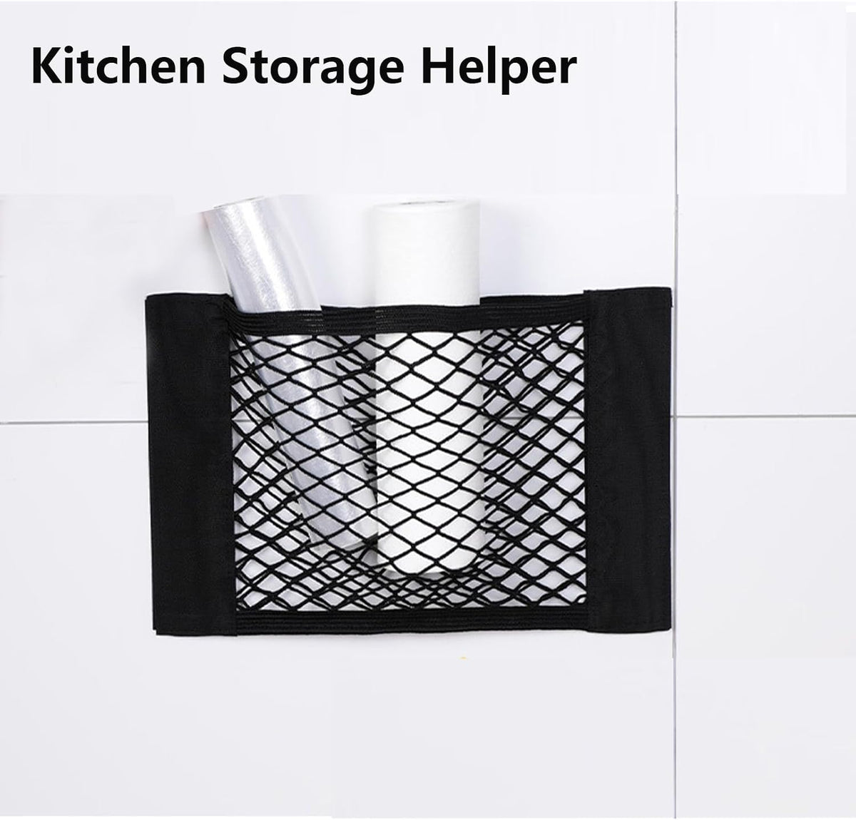 Universal Mesh Cargo Net with Tape Stickers Car Stretchable Storage Net Wall Sticker Organizer Pouch Bag Storage Mesh Net for SUV Car Trunk Storage(15.7x9.8 Inch)